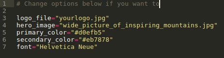 Override defaults